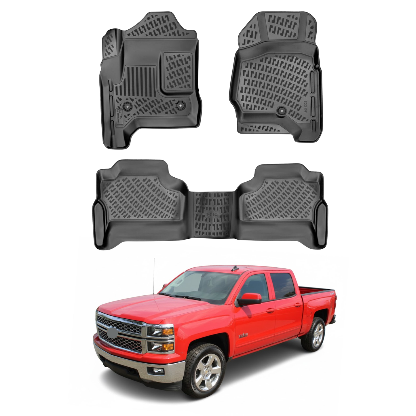 Chevrolet Silverado 1500 Crew Cab Floor Mats 2014-2018
