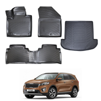 Kia Sorento Floor Mats and Cargo Liner 2016-2020, All Weather TPE Front, Rear & Cargo Set