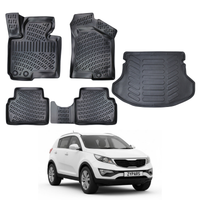 Kia Sportage Floor Mats and Cargo Liner 2011-2015, All Weather TPE Front, Rear & Cargo Set