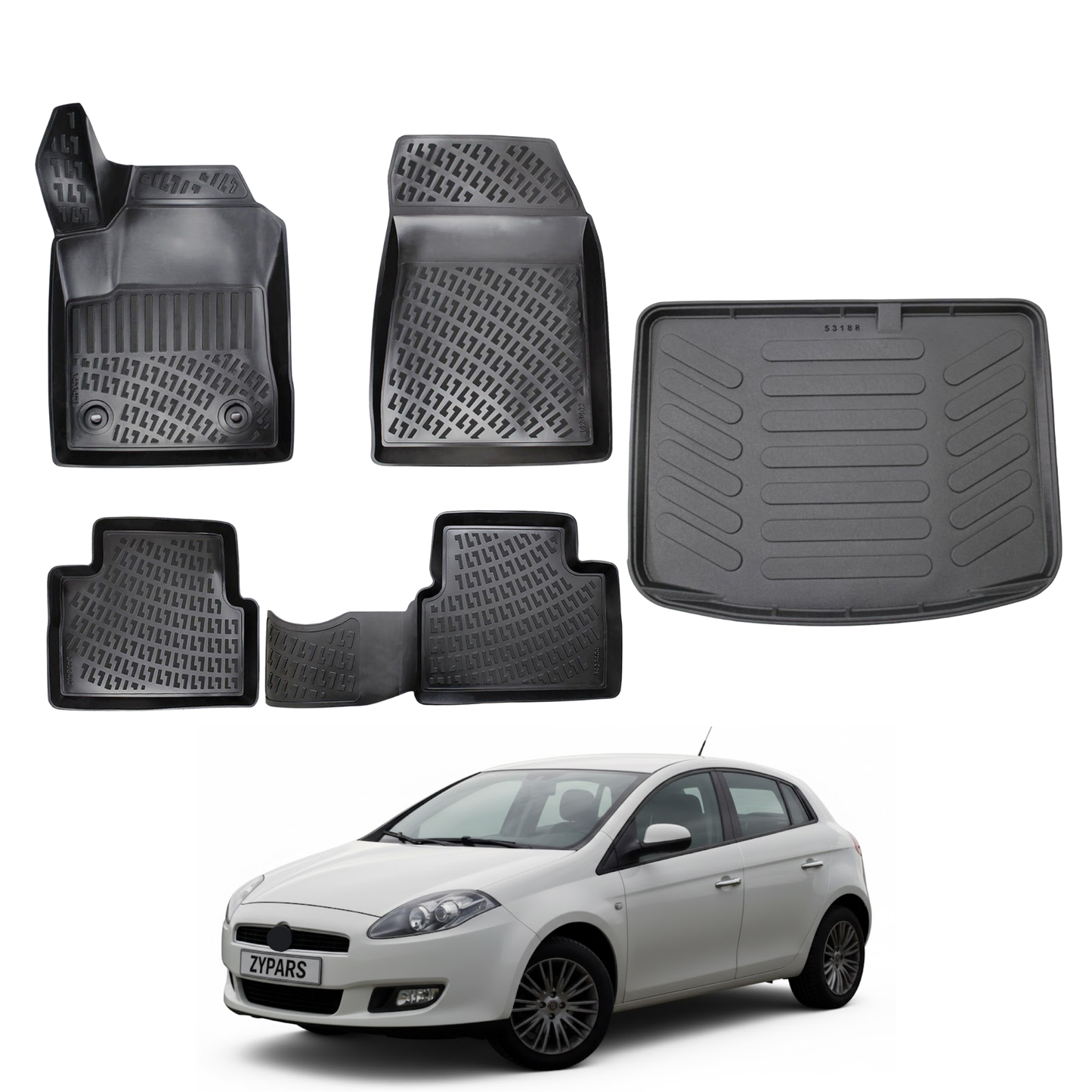 Fiat Bravo Floor Mats and Cargo Liner 2007-2014