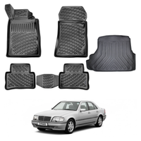 Mercedes C Class W202 Floor Mats and Cargo Liner 1993-2000, All Weather TPE Front, Rear & Cargo Set
