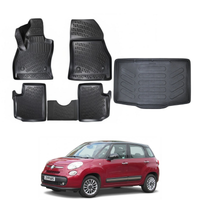 Fiat 500L Floor Mats and Cargo Liner 2012-2017, All Weather TPE Front, Rear & Cargo Set