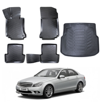 Mercedes C Class W204 Floor Mats and Cargo Liner 2007-2014, All Weather TPE Front, Rear & Cargo Set