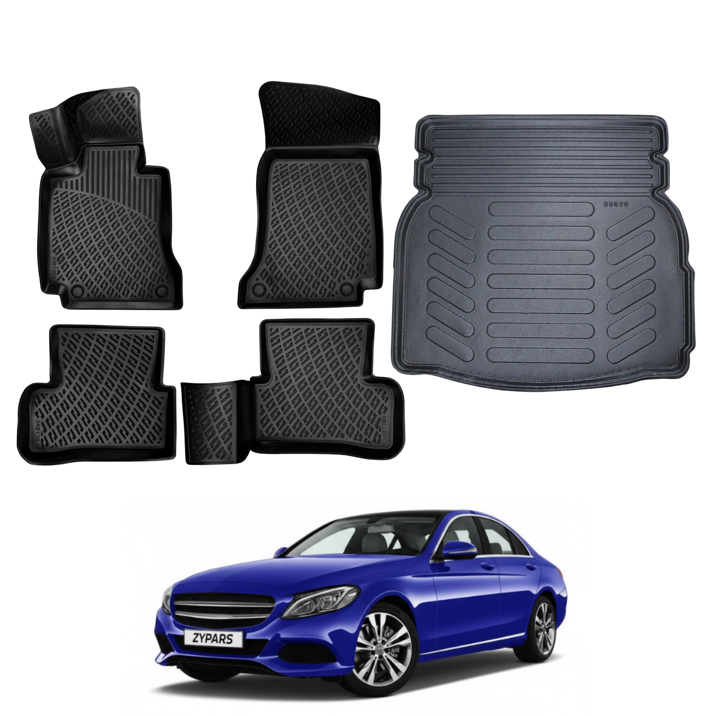 Mercedes C Class W205 Floor Mats and Cargo Liner 2014-2021 | Ehiltek Shop