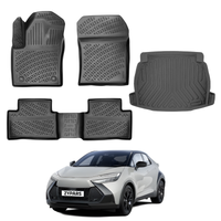 Toyota C-HR Floor Mats and Cargo Liner 2023-2026, All Weather TPE Front, Rear & Cargo Set