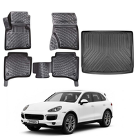 Porsche Cayenne Floor Mats Dual Zone Air Conditioning and Cargo Liner 2011-2017, All Weather TPE Front, Rear & Cargo Set