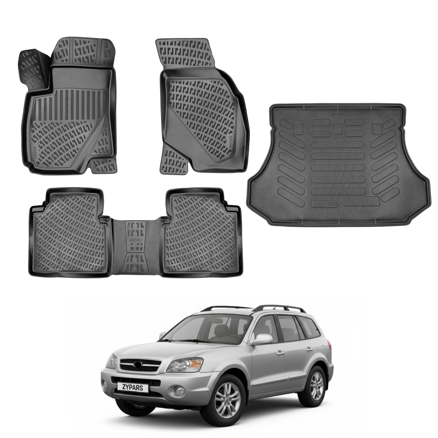 Hyundai Santa Fe Floor Mats and Cargo Liner 2001-2006